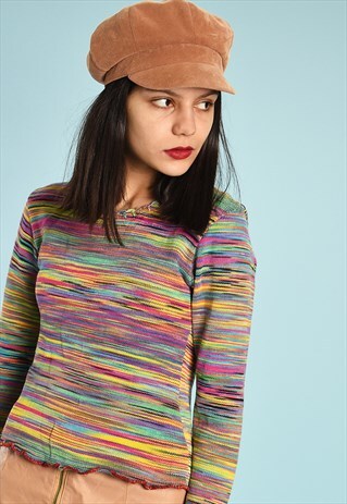 Y2K BOHO JAZZY FESTIVAL KNIT JUMPER TOP