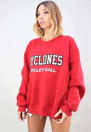 VINTAGE OVERSIZED VOLLEYBALL EMBROIDERED SWEATSHIRT