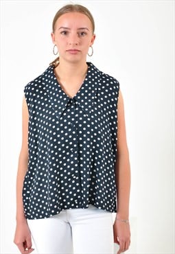 Vintage sleeveless polka dot shirt