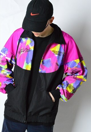 VINTAGE COLOURFUL FUTURE DROP SHOULDER SPORTS TRACK JACKET