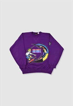 Vintage 90s O'Neill Graphic Print Sweatshirt in Purple