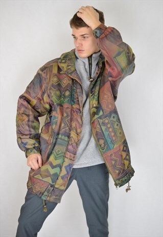 VINTAGE MULTICOLOUR OVERSIZE RAVE PUFFER JACKET
