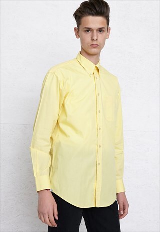VINTAGE YELLOW YVES SAINT LAURENT LONG SLEEVE SHIRT