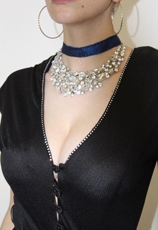 NEW BOXED DESIGNER EVENING PROM DRESS DIAMANTE NECKLACE