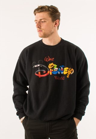 VINTAGE 90S BLACK MICKEY CO DISNEY CREWNECK SWEATSHIRT XL