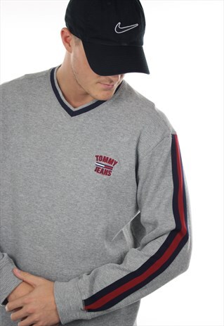 VINTAGE TOMMY HILFIGER JEANS LIGHTWEIGHT RIBBED SWEATSHIRT