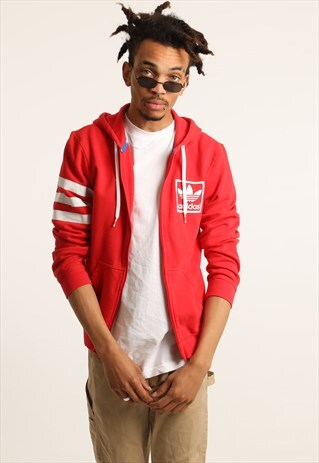 VINTAGE ADIDAS PRINT SPELL OUT ZIPPED HOODIE