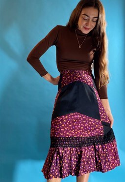 Vintage Paisley Patchwork Skirt 