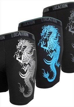 Mens Boxers Shorts 3 Pack Stretch Trunks Long Leg Brief