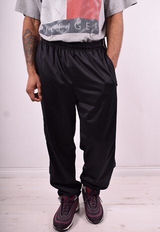 NIKE MENS VINTAGE TRACKSUIT TROUSERS W34 L31 BLACK 90'S