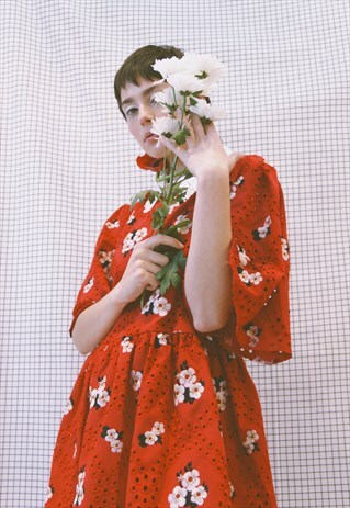 RED FLORAL MINI DRESS