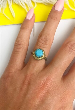 1950'S GOLD & TURQUOISE RING