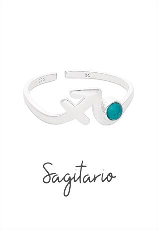SAGITTARIUS HOROSCOPE ZODIAC RING IN 925 STERLING SIL