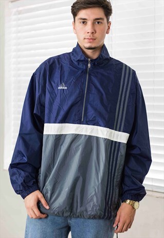 VINTAGE ADIDAS WINDBREAKER JACKET LOGO 90S XL 9.4