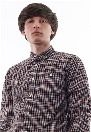 VINTAGE CARHARTT 90S RED BLACK CHECKED LONG SLEEVE