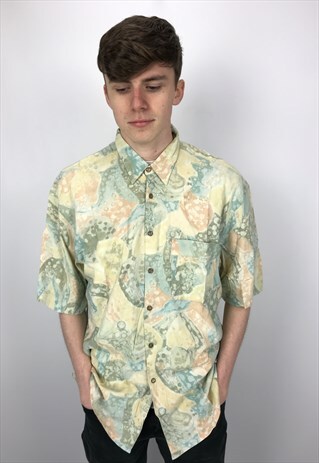 90S VINTAGE JEAN MASERIC PARIS PATTERNED FESTIVAL SHIRT