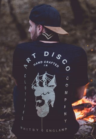 'LOWER THE ANCHOR' WASHED BLACK T-SHIRT