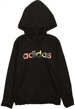 Vintage 90's Adidas Hoodie Pullover Spellout Black Medium