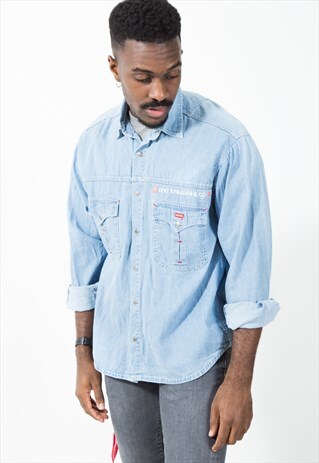 VINTAGE 80S ORIGINAL LEVI'S DENIM SHIRT / S5486