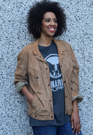VINTAGE 90'S CHAMOIS LEATHER JACKET