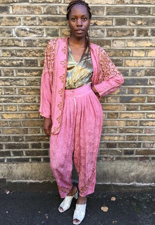 1980'S PINK ETHNIC TWO PIECE