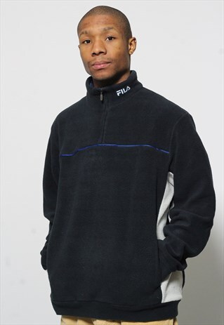 VINTAGE FILA LOGO FLEECE BLUE