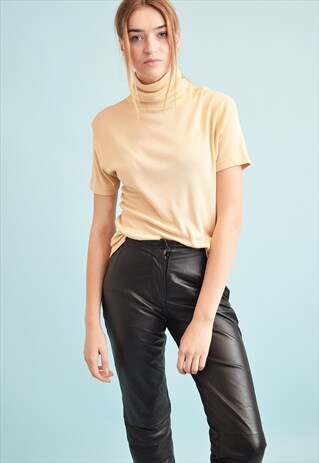 90'S RETRO NEUTRAL TURTLENECK KNIT TEEN TOP BLOUSE