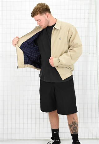 BEIGE RALPH LAUREN HARRINGTON JACKET