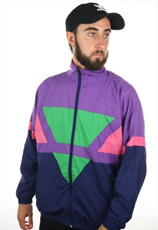VINTAGE 90S COLOUR BLOCK WINDBREAKER JACKET