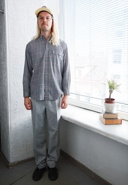 Vintage Grey Checked Shirt