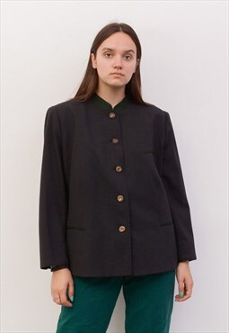 Vintage Women's L XL Blazer wool Jacket Trachten Blazer