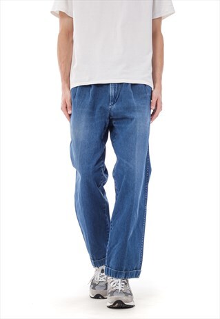 Vintage BURBERRYS Denim Pants Trousers 80s Cotton Blue