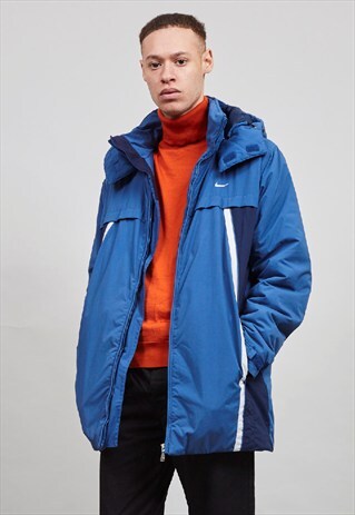 VINTAGE NIKE BLUE 1990'S PADDED SPORTS JACKET