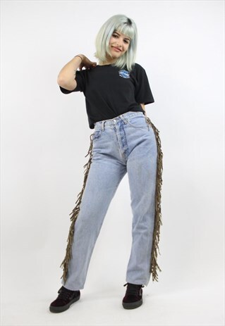 VINTAGE AMAZING TASSLE 90S HIGH WAISTED JEANS