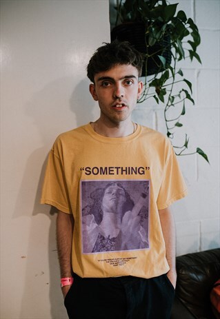 COLOUR COLLECTIVE 'SOMETHING' TEE - MUSTARD