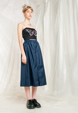 Vintage Skirt 90s Agu Sport Rainwear in Blue