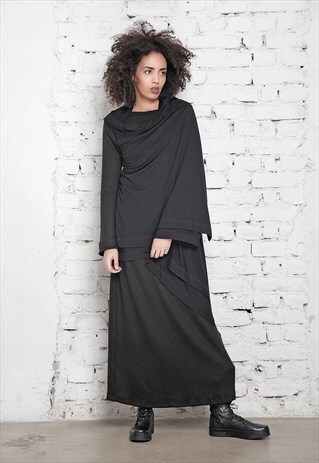 ASYMMETRIC LOOSE CARDIGAN LONG CLOAK VEST