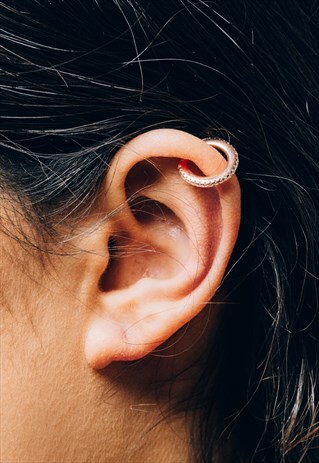 MICRO PAVE STONE EAR CUFF IN ROSE GOLD
