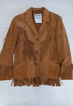 60s Vintage Pioneer Wear Western Leather Jacket Brown