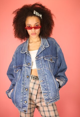 VINTAGE 90S Y2K YVES SAINT LAURENT YSL BLUE DENIM JACKET