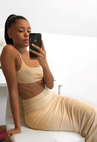 CELIA NUDE DOUBLE LAYERED CO ORD