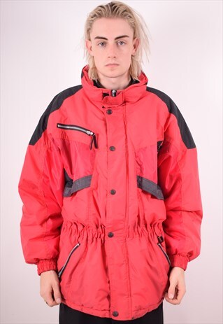 EKOR MENS VINTAGE WINDBREAKER JACKET XL RED 90S