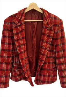 Burberry Vintage checkered short blazer for women. Size M