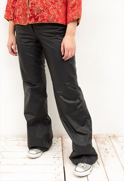 HECTOR BASABE W34 L35 Genuine Leather Pants Relaxed Trousers