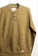 Vintage Billabong 1/4 buttons Striped Sweatshirt Green