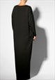 BLACK CASUAL DRESS, LONG DRESS, MAXI DRESS, WINTER DRESS