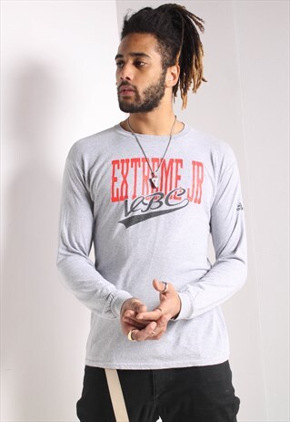 VINTAGE ADIDAS LONG SLEEVE T-SHIRT GREY