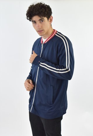 VINTAGE 90S BLUE TOMMY HILFIGER ZIP UP TRACK JACKET