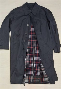 90s Vintage Burberry Trench Coat Navy