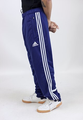 VINTAGE 90S ADIDAS BLUE TRACKSUIT BOTTOMS